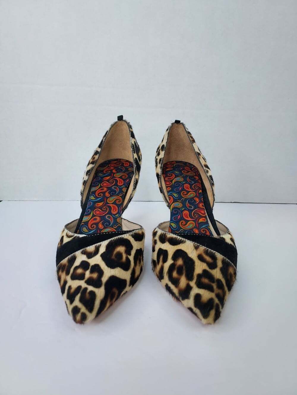 Boden Henrietta Courts US 5.5 Calf Hair Leopard Print Pointed Toe Stiletto Heels - Picture 2 of 16